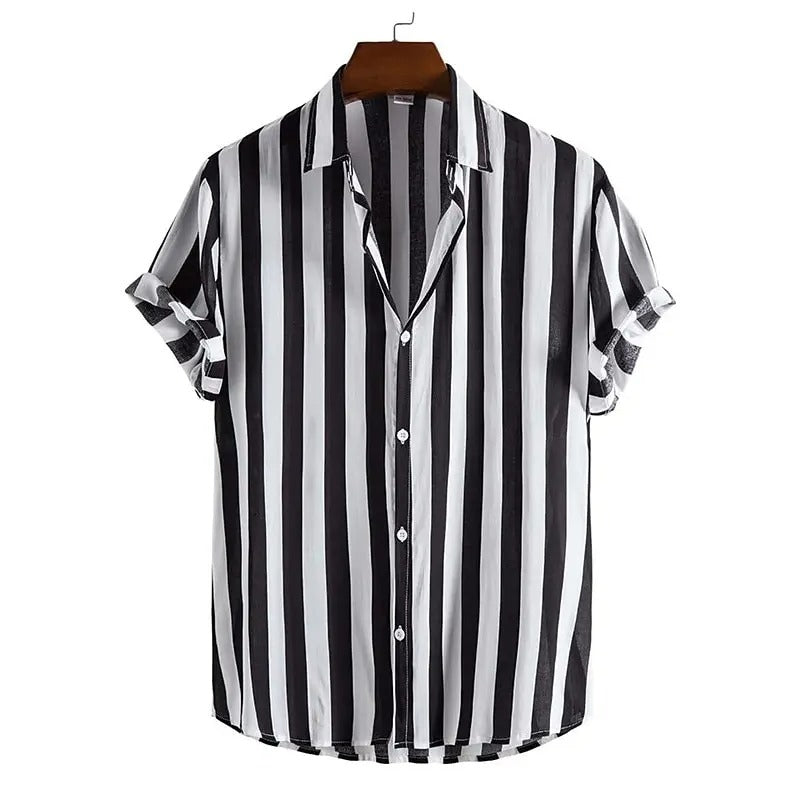 Camisa Hombre a Rayas Oversize Cuello Solapa Manga Corta Boedo - foto 6