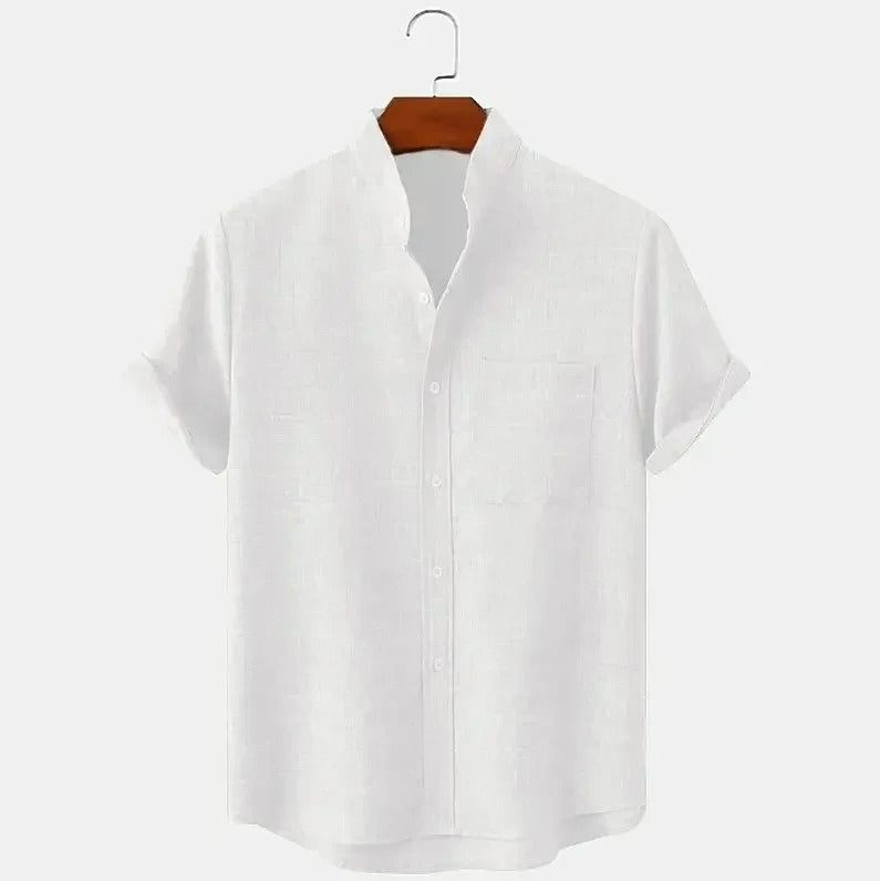 Camisa Hombre 100% Lino Cuello Mao Manga Corta Salta - foto 3