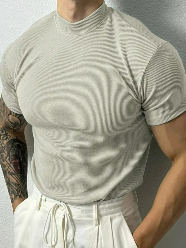 Remera Hombre Slim Fit Cuello Alto Deportiva Bergamo - foto 10