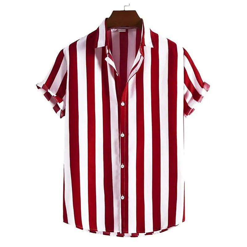 Camisa Hombre a Rayas Oversize Cuello Solapa Manga Corta Boedo - foto 7