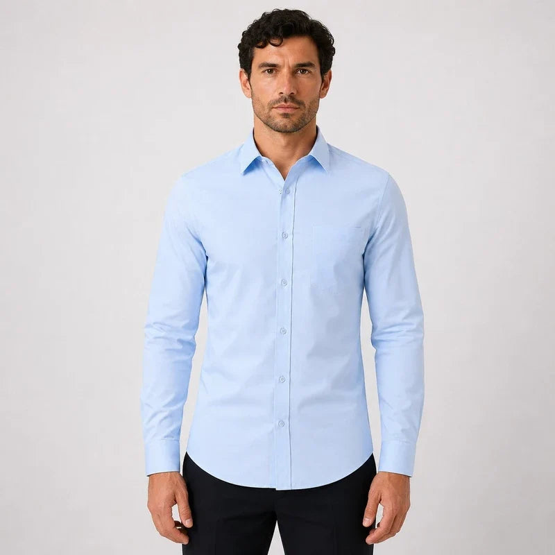 Camisa de Vestir Hombre Slim Fit Manga Larga Formal Tribunales