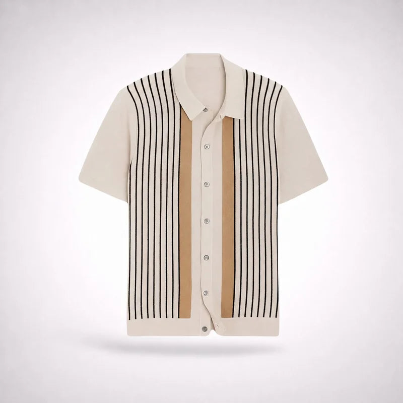 Polo de Tricot a Rayas Estilo Old Money Hombre Calce Ajustado - foto 2