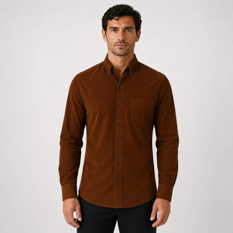 Camisa de Corderoy Hombre 100% Algodón Manga Larga Cremona