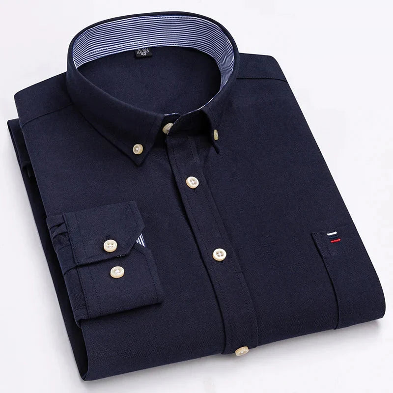 Camisa Oxford Hombre Manga Larga Ancona Algodón Premium - foto 2