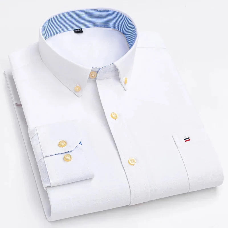 Camisa Oxford Hombre Manga Larga Ancona Algodón Premium - foto 3