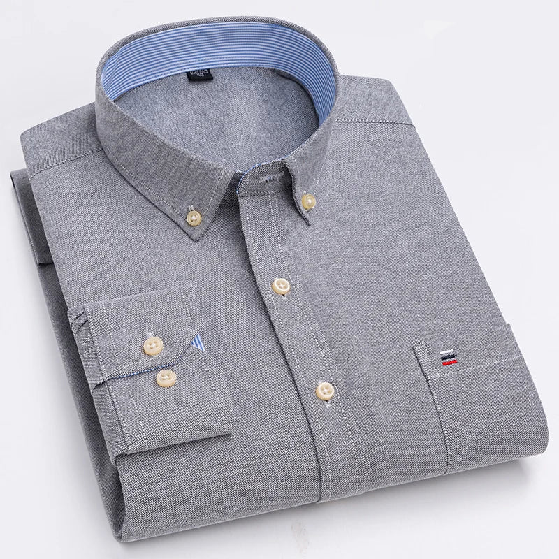 Camisa Oxford Hombre Manga Larga Ancona Algodón Premium - foto 5