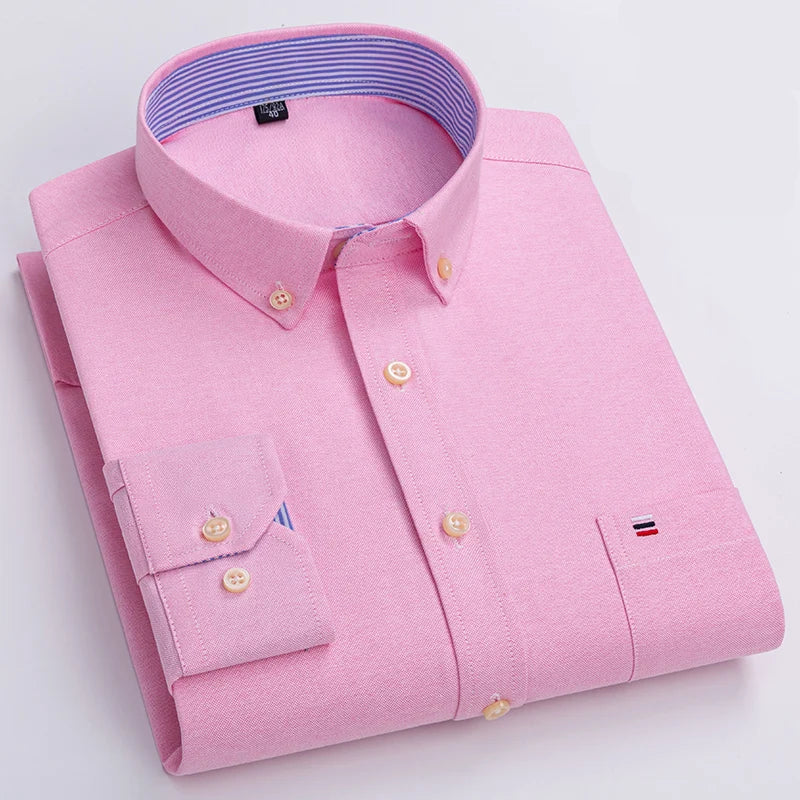 Camisa Oxford Hombre Manga Larga Ancona Algodón Premium - foto 4