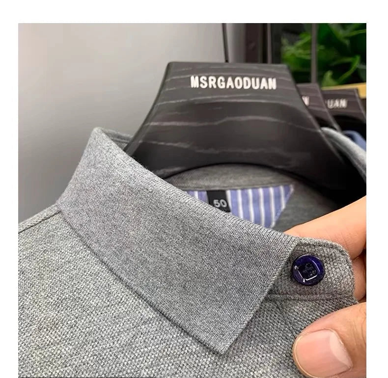 Camisa Polo Hombre 100% Algodón Bordada Cuello Polo Casual Elegante - foto 7
