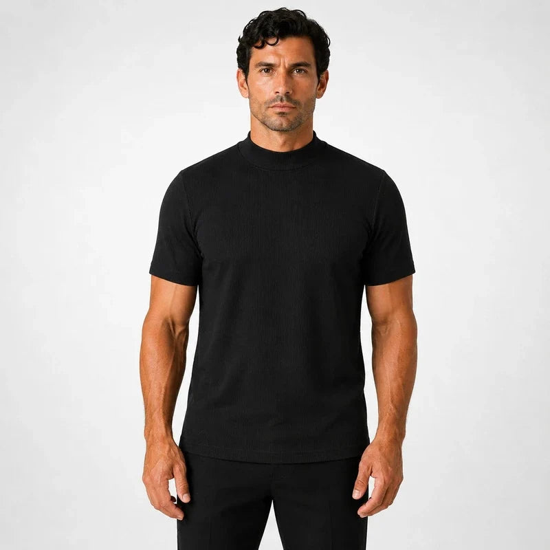 Remera Hombre Slim Fit Cuello Alto Deportiva Bergamo