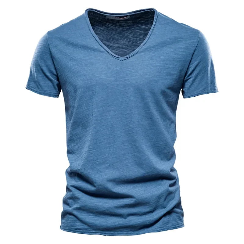 Remera Hombre 100% Algodón Slim Fit Cuello V Palermo - foto 5
