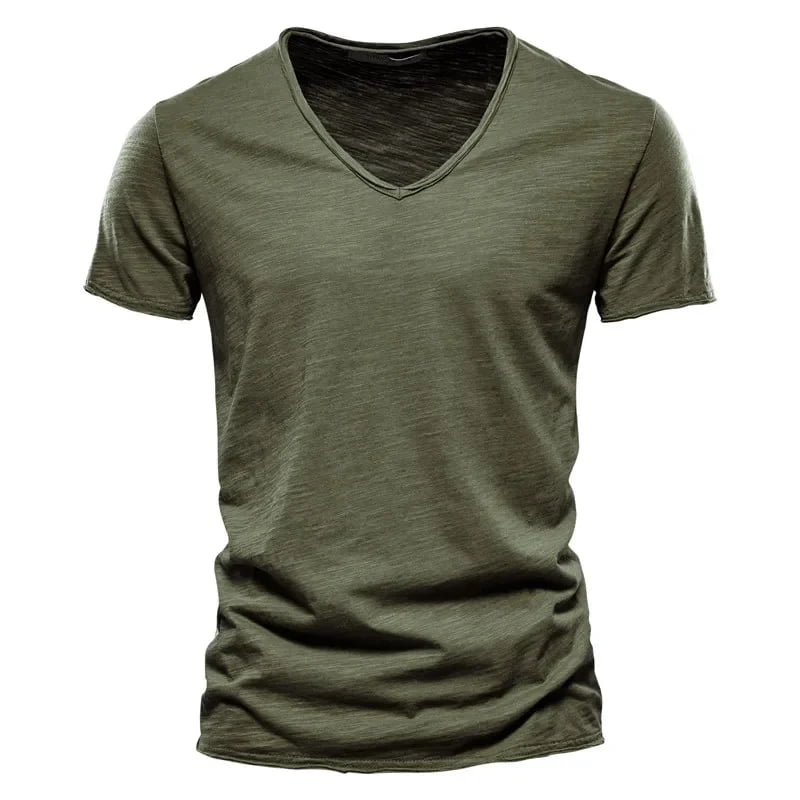 Remera Hombre 100% Algodón Slim Fit Cuello V Palermo - foto 6