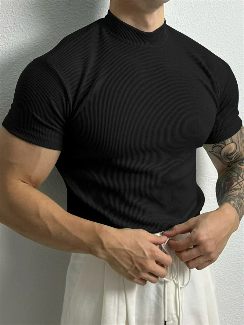 Remera Hombre Slim Fit Cuello Alto Deportiva Bergamo - foto 5