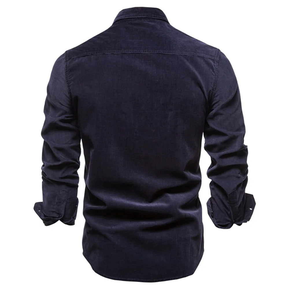 Camisa de Terciopelo Hombre 100% Algodón Slim Fit Manga Larga Módena - foto 3