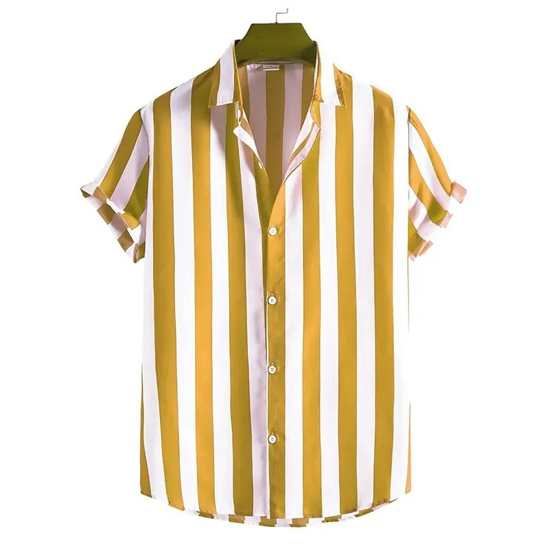 Camisa Hombre a Rayas Oversize Cuello Solapa Manga Corta Boedo - foto 8