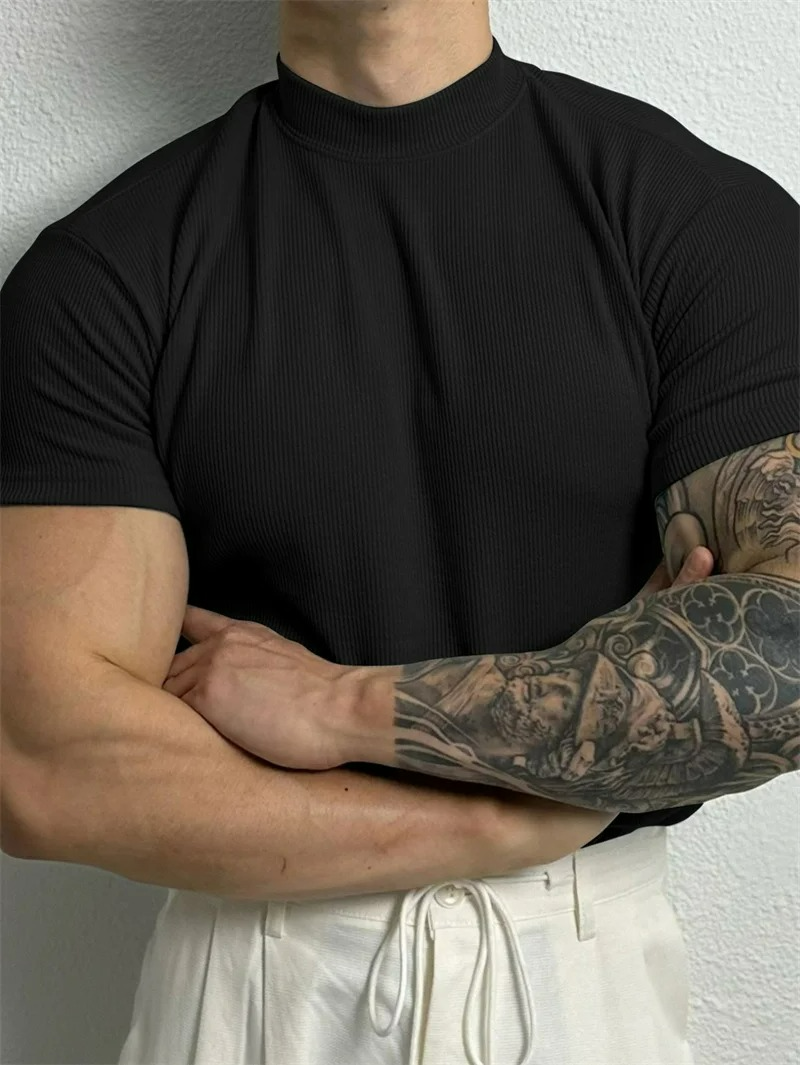 Remera Hombre Slim Fit Cuello Alto Deportiva Bergamo - foto 4