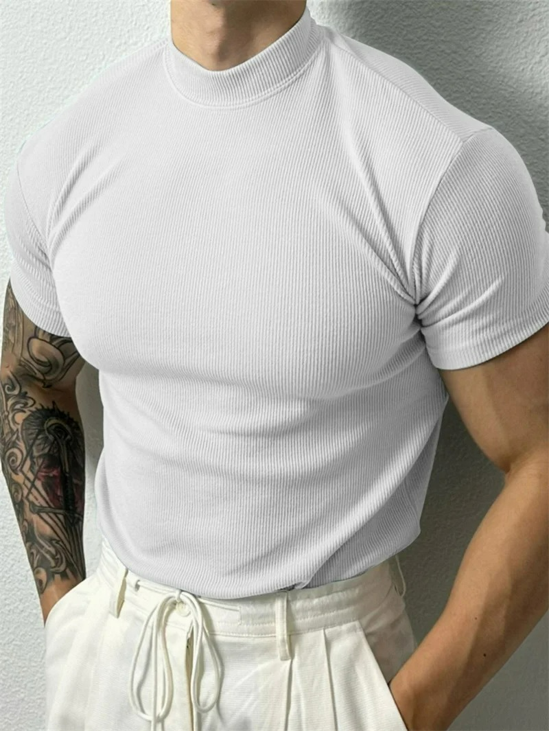 Remera Hombre Slim Fit Cuello Alto Deportiva Bergamo - foto 7