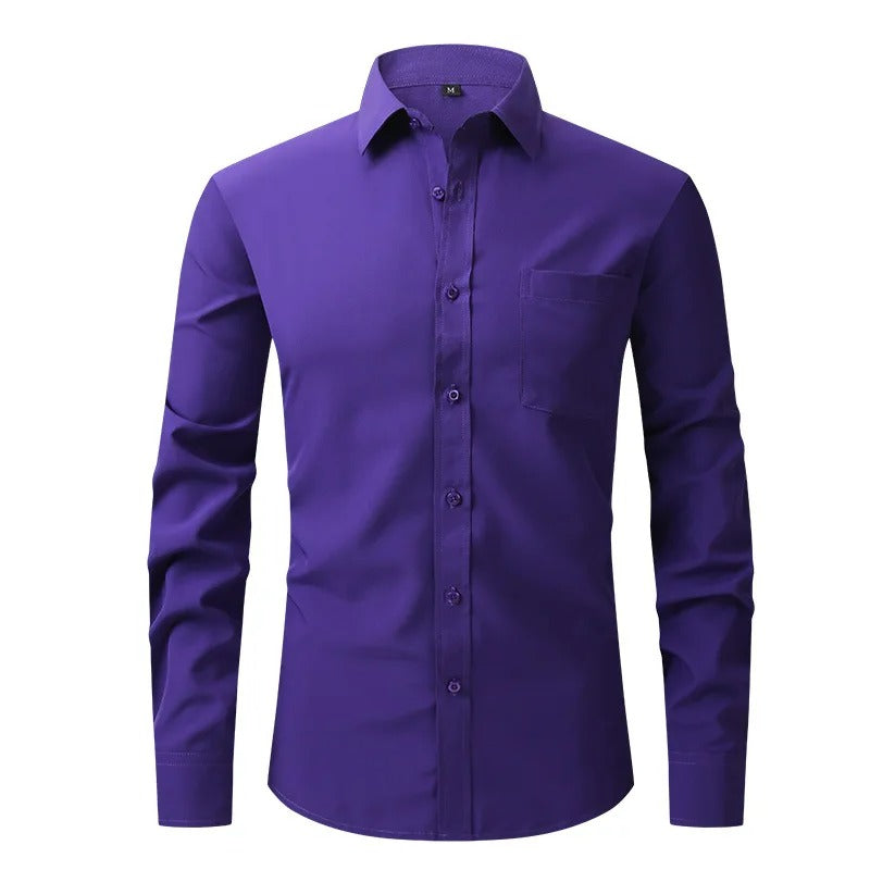 Camisa de Vestir Hombre Slim Fit Manga Larga Formal Tribunales - foto 8