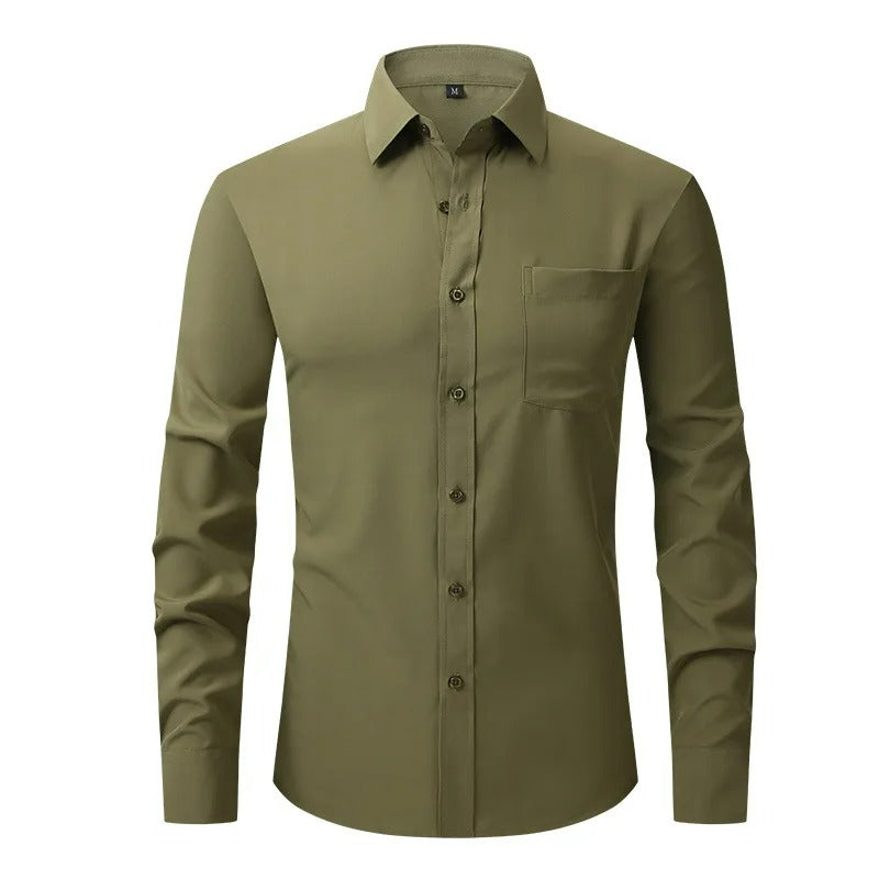 Camisa de Vestir Hombre Slim Fit Manga Larga Formal Tribunales - foto 9