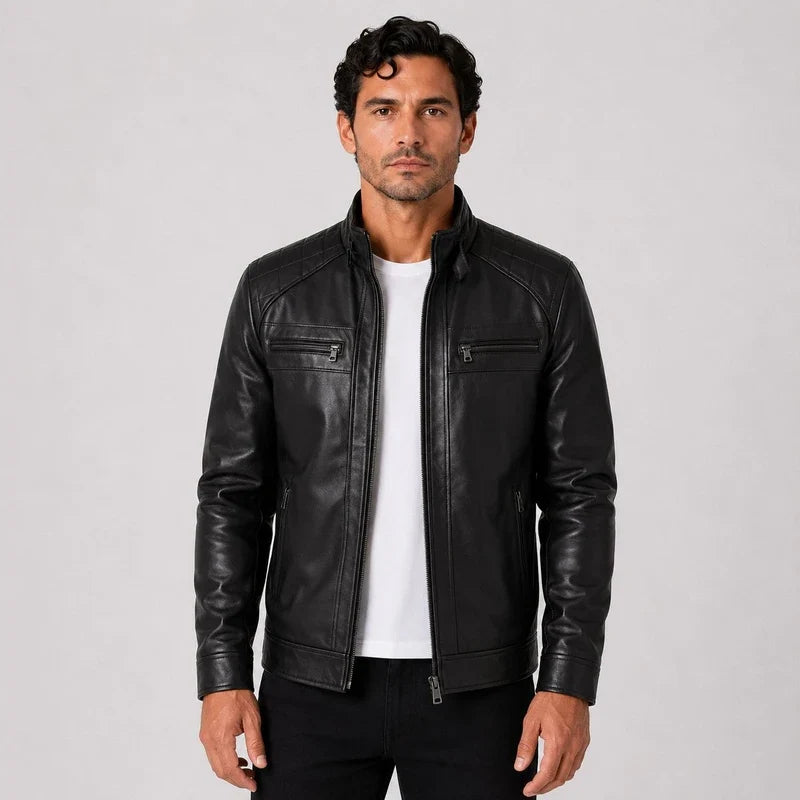 Campera Hombre de Cuero Ecológico Slim Fit Retiro