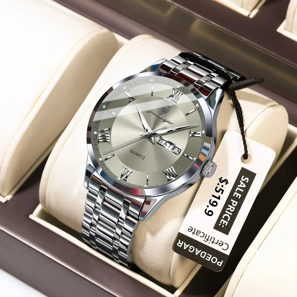 Reloj Hombre Acero Inoxidable Números Romanos Sumergible Torino - foto 2