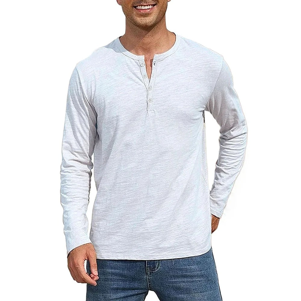 Remera Hombre 100% Algodón Cuello Henley Manga Larga Necochea - foto 4