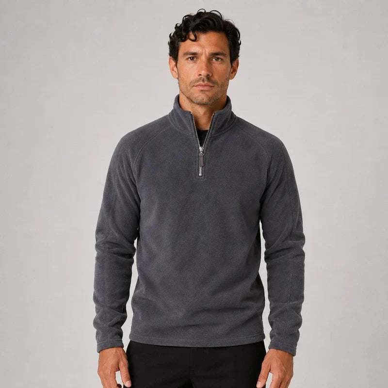 Sweater Hombre Medio Cierre Aterciopelado Casual Traslasierra