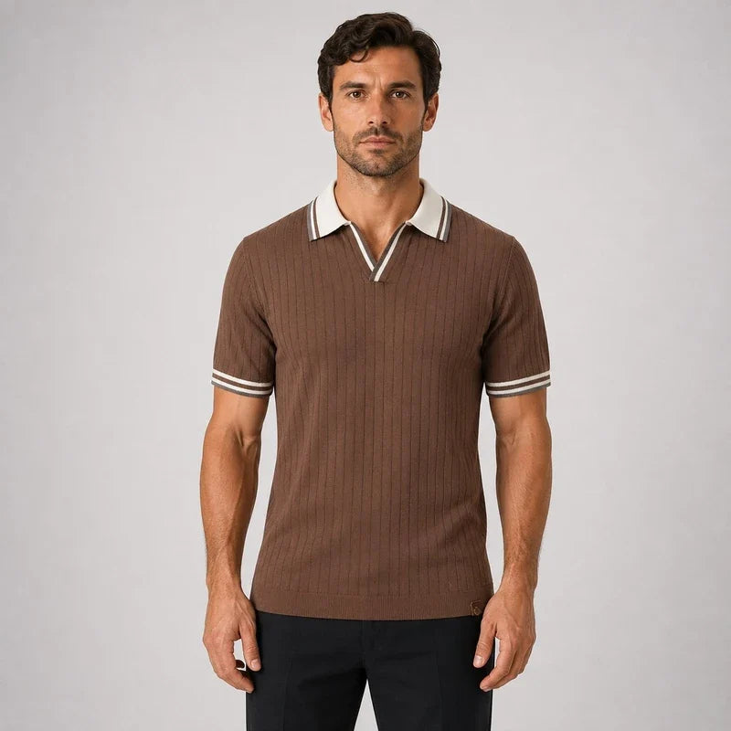 Camisa Polo Hombre 100% Algodón Old Money Cuello Camisero Urbino