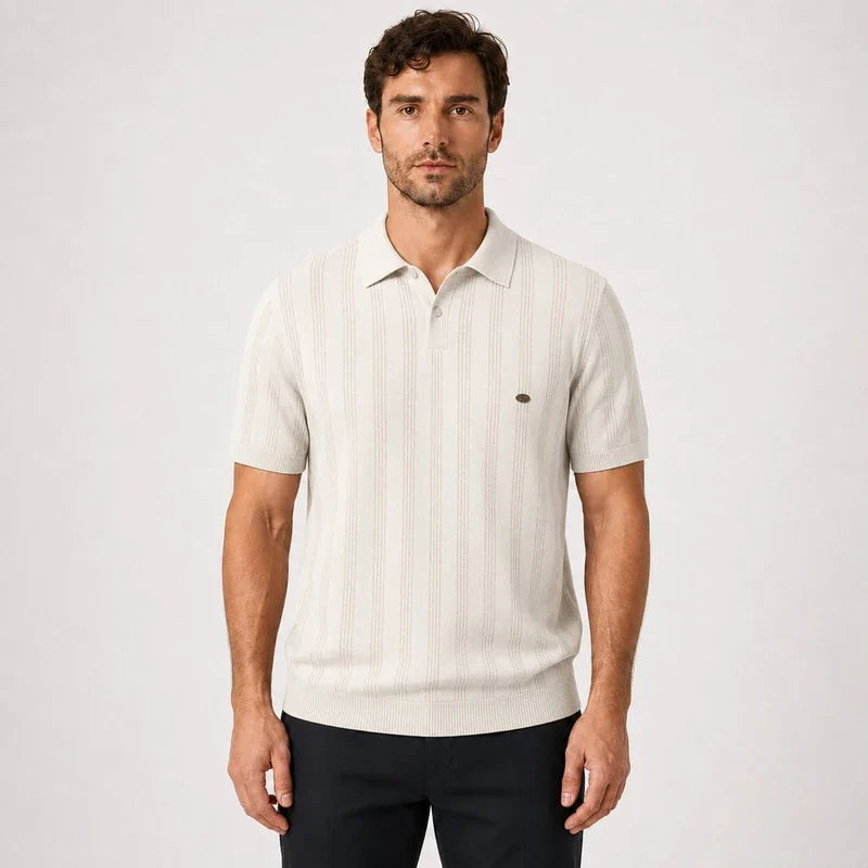 Polo Hombre a Rayas Ferretti Tejido Transpirable Estilo Sofisticado