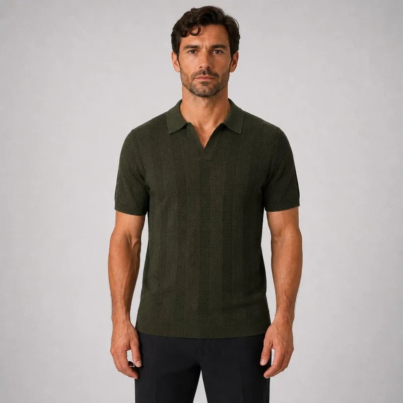 Camisa Polo Hombre de Punto Acanalado Slim Fit Perugia
