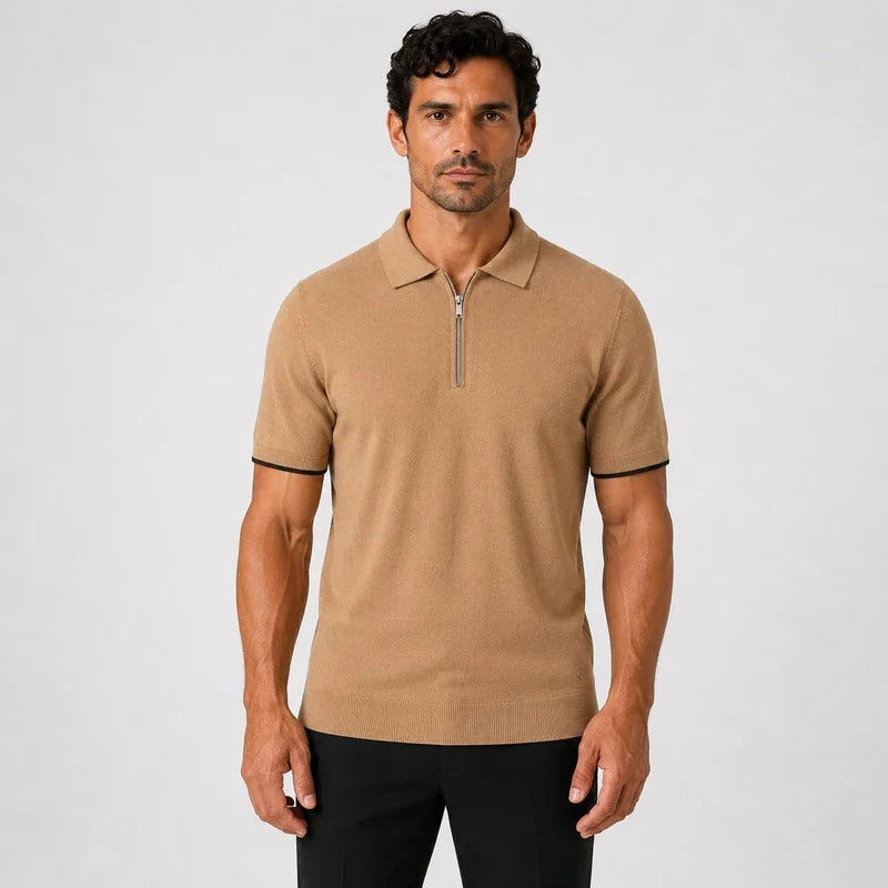 Camisa Polo Hombre Slim Fit con Medio Cierre Vicenza