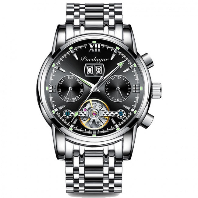 Reloj Hombre Legítimo Acero / Fondo Negro