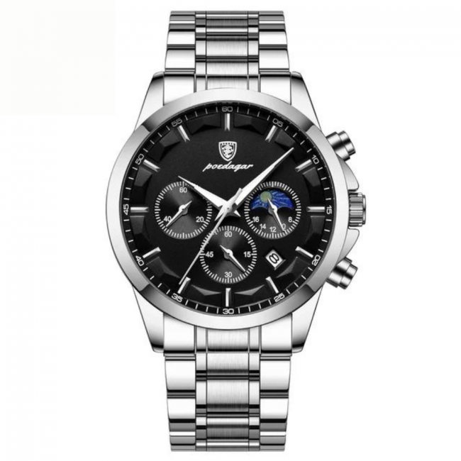 Reloj Hombre Acero Inoxidable Fecha Automática Sumergible Aconcagua