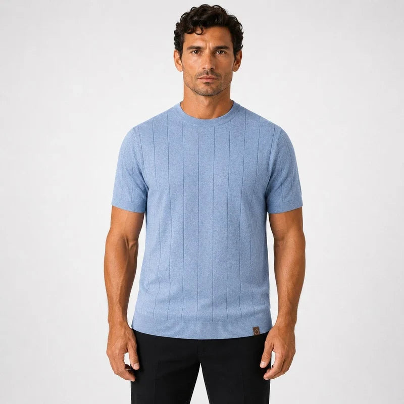 Remera Hombre 100% Algodón Acanalada Cuello Redondo Villa Urquiza