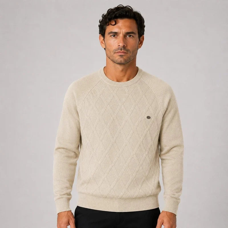 Sweater Hombre Trama Rombos Algodón Premium Humahuaca