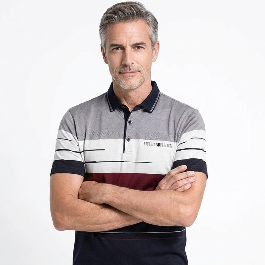 Camisa Polo Hombre Bordada Ajustada Algodón Manga Corta
